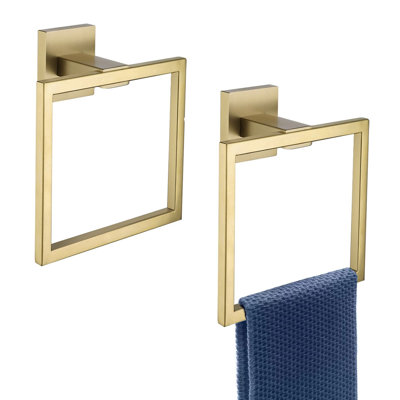 Wall Mount Square Towel Rings (2 Plece)