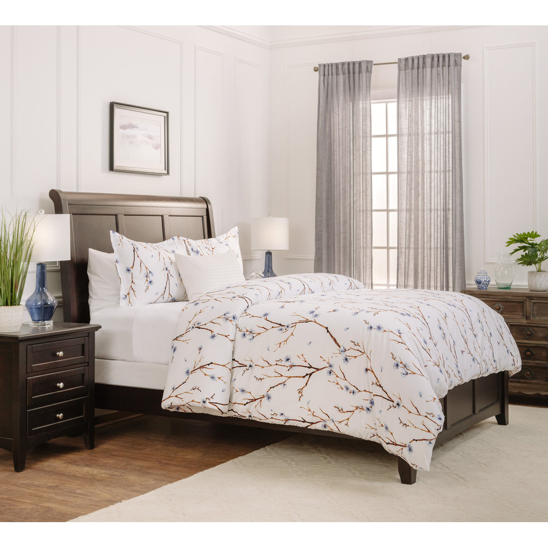 Ultra Soft Sakura Cherry Tree Reversible Duvet Cover Set Chanasya 