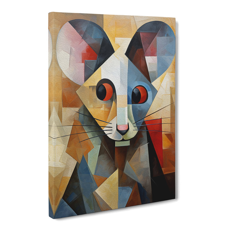 Rat Cubism Art - Wrapped Canvas, 76cm H x 50cm W x 3cm D