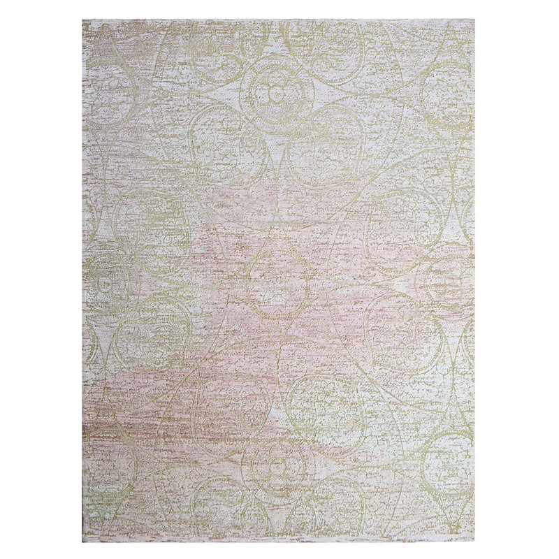 Hand Woven Silk and Wool Abstract Area Rug, Rectangle 8' x 10'