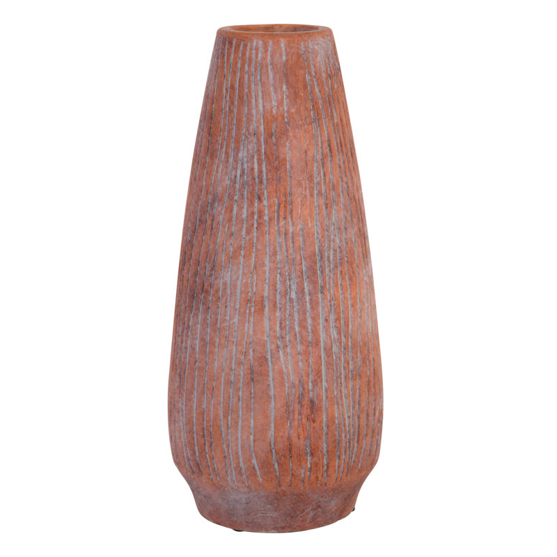 11.75"  Terracotta Finish Vase – Versatile Home & Tabletop Décor