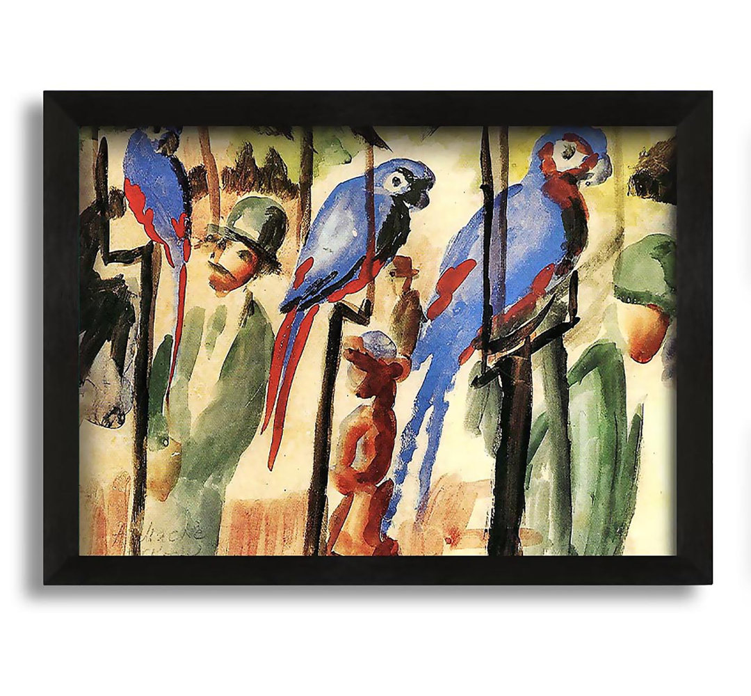 Gerahmtes Leinwandbild With The Parrots von August Macke