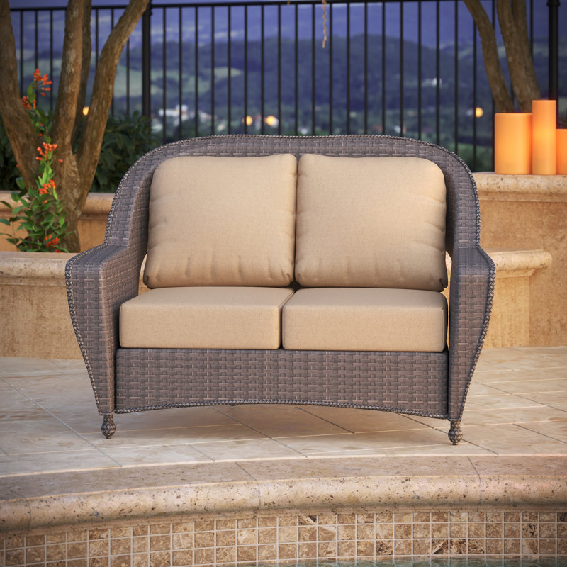 Indoor/Outdoor Sunbrella® Seat/Back Cushion, Antique Beige Sunbrella® Canvas
