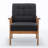 Nordic Style Solid Wood Upholstered Armchair-147186082
