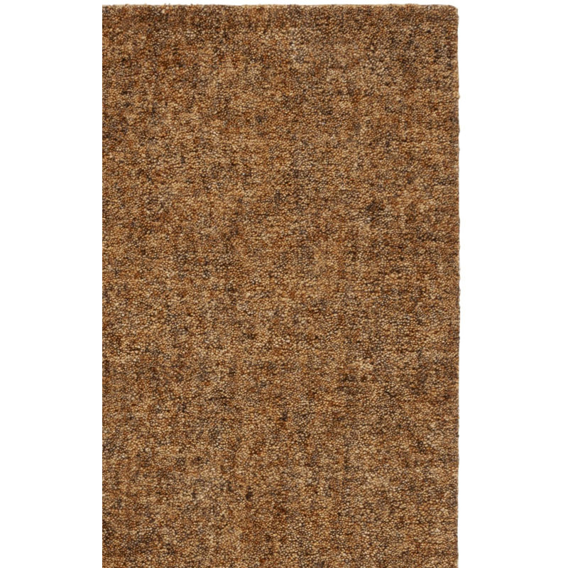 Clairann 101 Hand Tufted Imported Handspun Wool/Cotton No Pattern Indoor Use Only Rug in Gold/Brown, Runner 2'3" x 8'