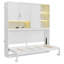 Lit escamotable mural simple avec armoire supérieure