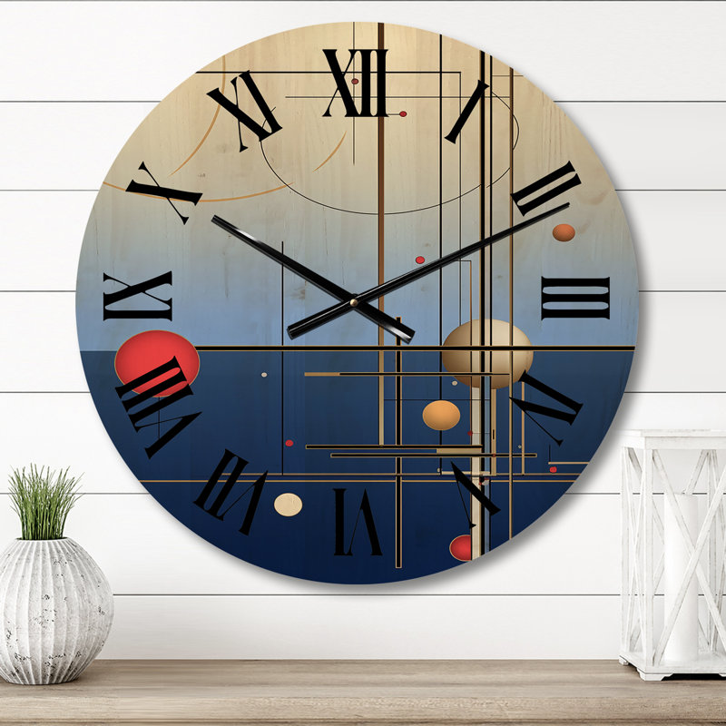 Horloge murale moderne en bois Andrais, Moyenne