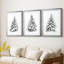 Christmas Holiday Art VI - reproduction sur mesure encadrée de qualité supérieure - 3 pièces-1255635740-1255635719