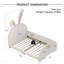 Lit simple tapissier en forme de lapin Princess, lit plateforme simple avec tête et pied de lit, blanc-910563420