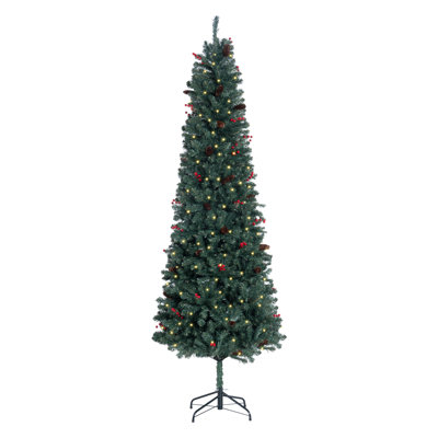 Sapin de Noël artificiel Belen de 2,74 m (9 pi) en forme de crayon fin, avec 500 lumières