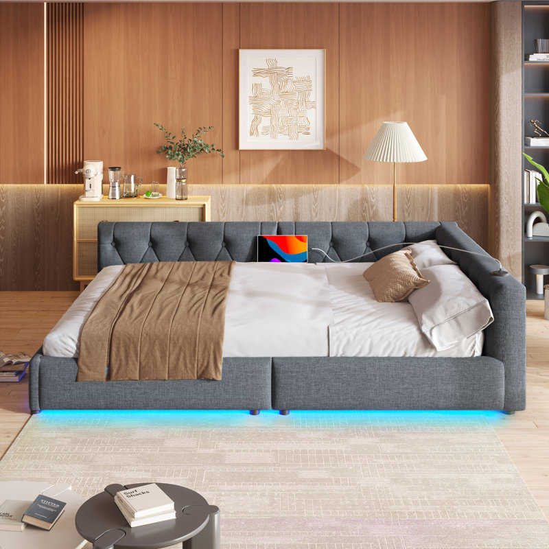 Bed, European Double (140 x 200 cm), Grey