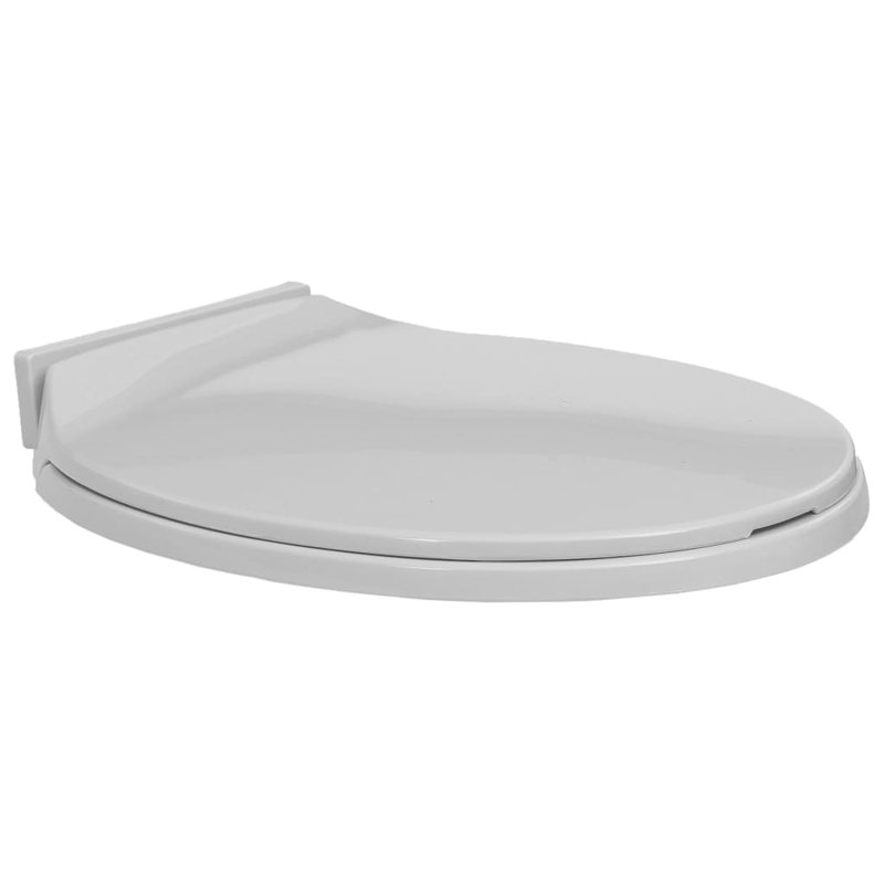 Rohando Soft-Close Elongated Standard Toilet Seat, Light Grey