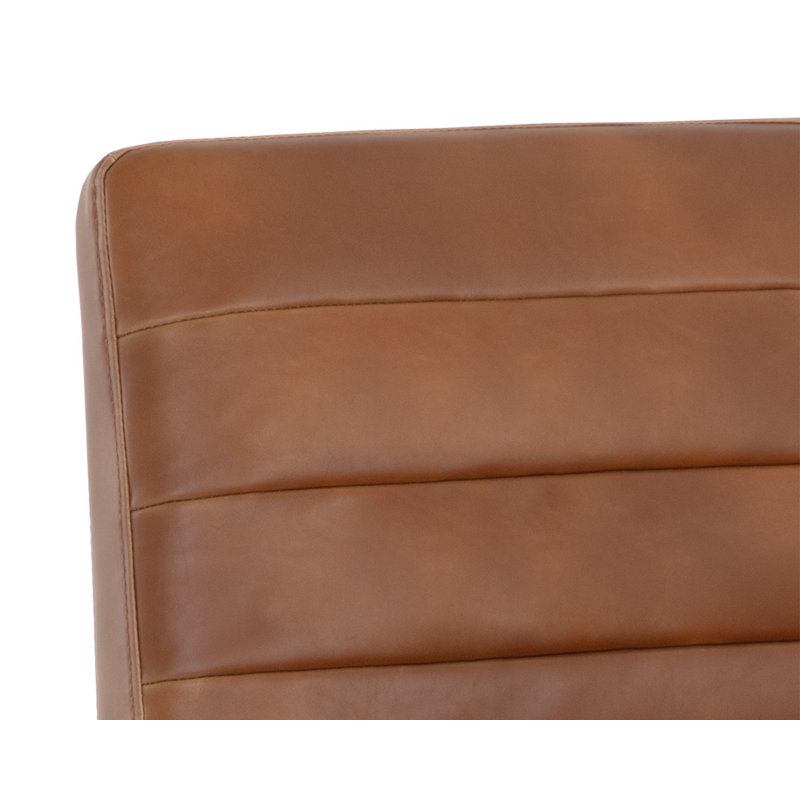 Spyros Upholstered Stool, Counter Stool (26" Seat Height), Brown
