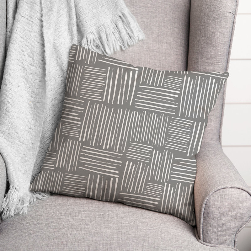 Outdoor Throw Pillow, Gray, 16" x 16"