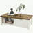 Farmhouse Coffee Table With Storage And Drawer, Rustic Coffee Table For Living Room, Open Shelf, White