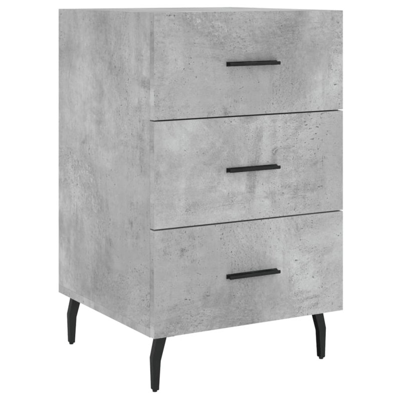 Mehrudin 40cm W Iron Bedside Table, Concrete Grey