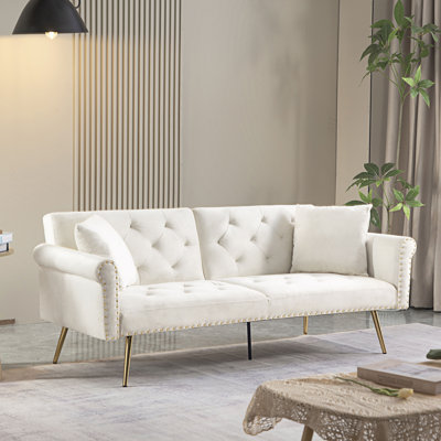 Bhavjal 72.83'' Velvet Sleeper Sofa