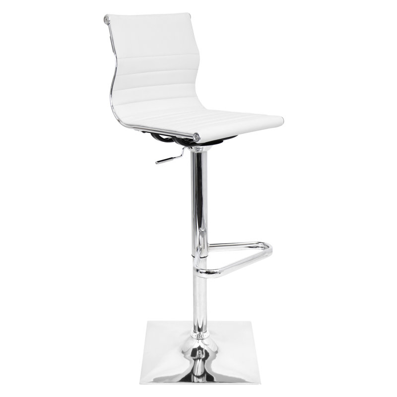 Tabouret de bar pivotant très haut à hauteur réglable de 34 po Stoke Gifford, Similicuir blanc