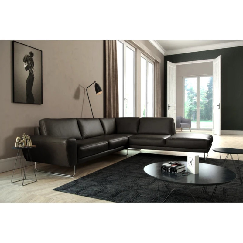 Edeltrud 5 Seater Corner Sofa , Noir, Right Hand Facing