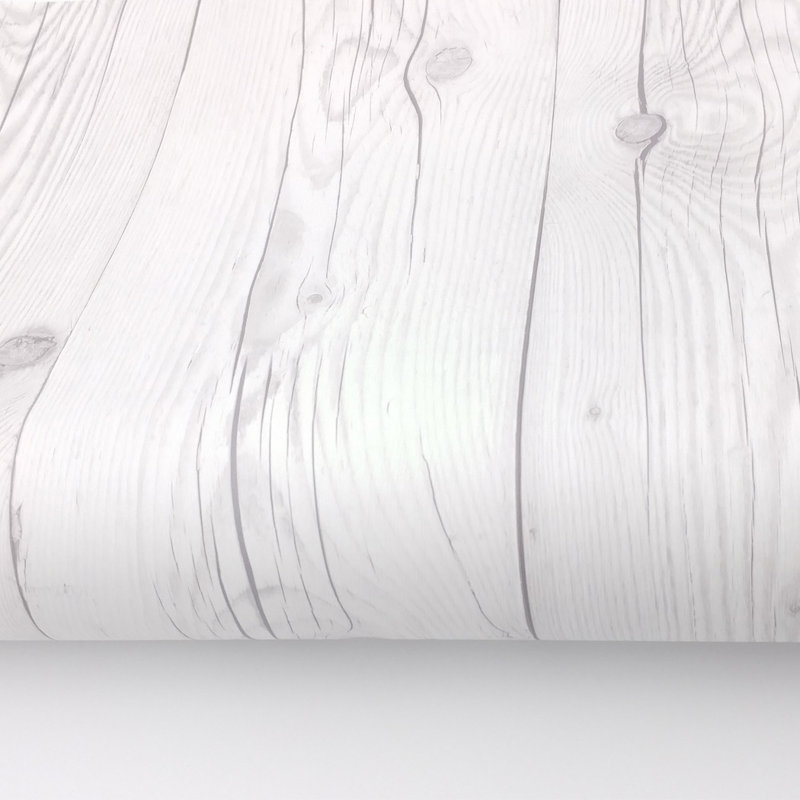Rouleau de papier peint fleur en bois L 9,8 pi x l 19,6 po Fleuriel Plank, Blanc