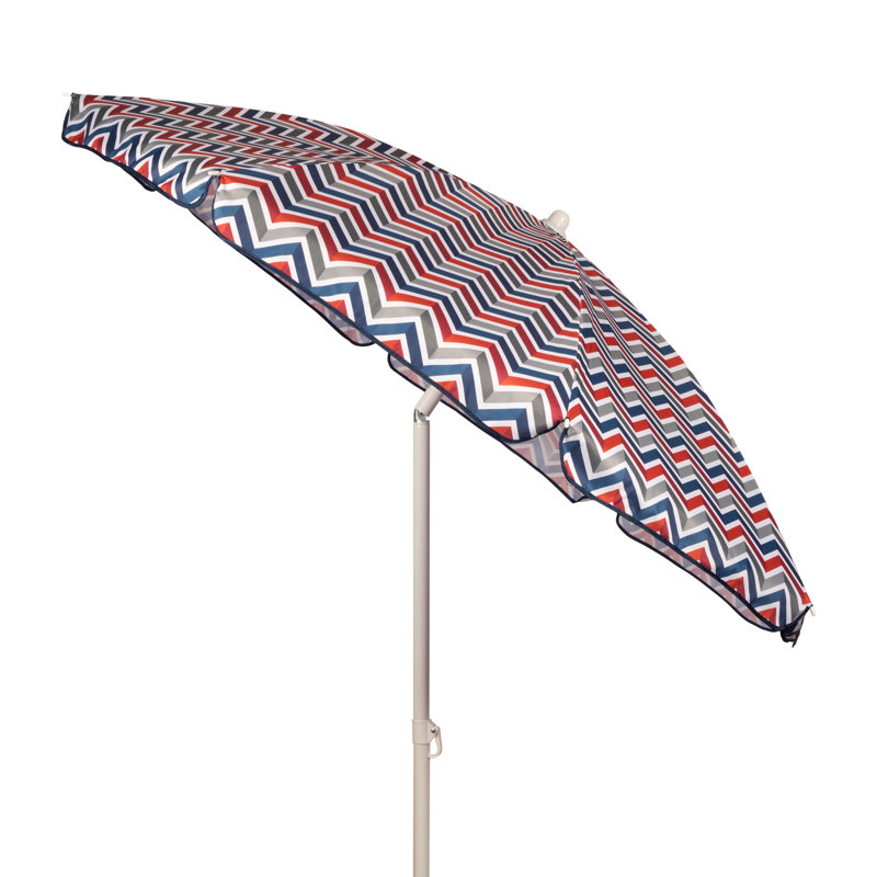 Chaise de plage avec parasol Edwin, Bleu marine / orange / gris