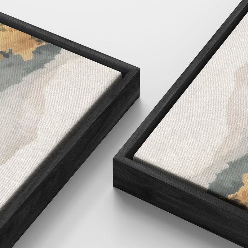 «Mountain View Watercolor Landscape for Living Room», impression murale, H 20 po x l 60 po, Noir