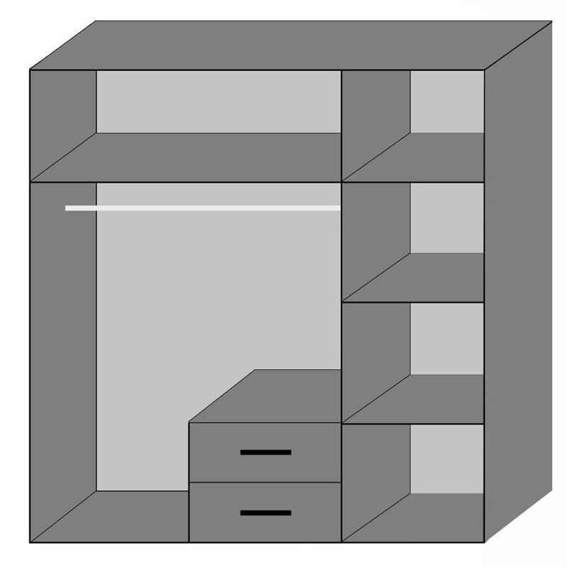 3 Door Manufactured Wood Wardrobe