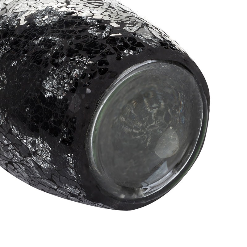Tilley Handmade Glass Table Vase, Black Silver Rose