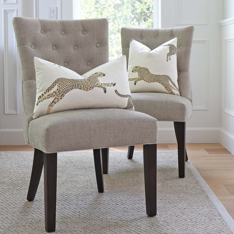 Leaping Cheetah Sahara Lumbar Pillow Cover & Insert, Evergreen