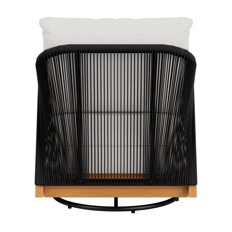 Alpine Outdoor Teak Swivel Armchair, Canvas Natural