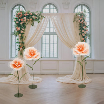 Set Of 3 Giant Artificial Flower Arrangements, Statement Wedding Aisle Decor & Large Faux Floral Centerpieces