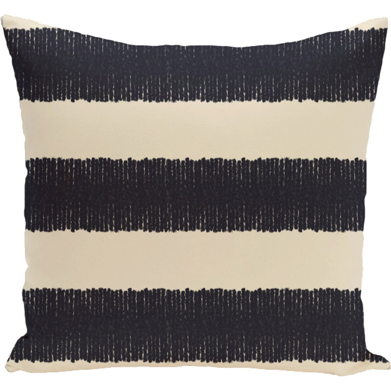 Striped Reversible Throw Pillow, Navy Blue, 16" H x 16" W