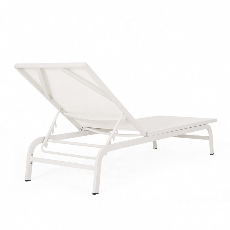 Ensemble de chaises longues inclinables 78,75 "Aleysa, Blanc, 1
