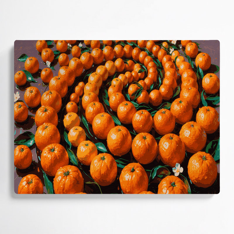Art mural en métal fruits orange, H 11 po x l 14 po