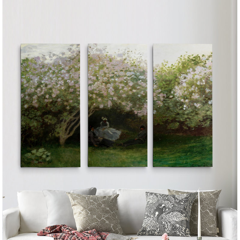« lilacs, gris weather » par claude monet, reproduction d’image multi-pièces sur toile, H 24 po x l 36 po x P 1,5 po