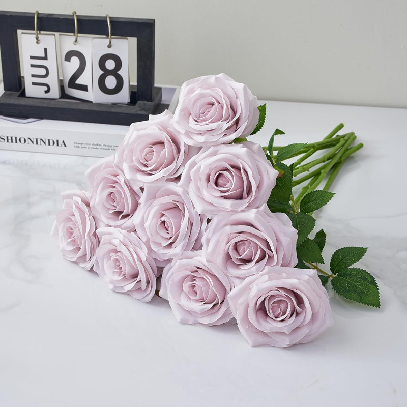 Bouquet de fleurs artificielles 10 pièces, Mauve clair