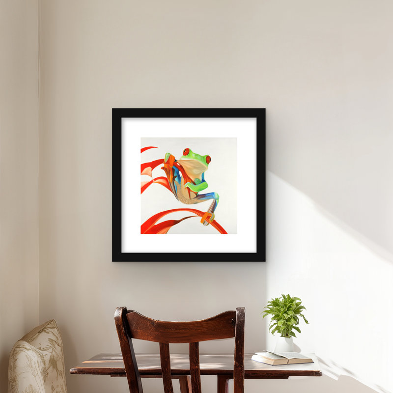 Imprimé mat grenouille aux yeux rouges | Décoration faunique pour la maison