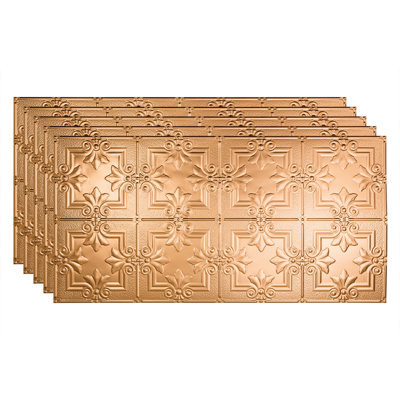 24.375'' L x 48.375'' W Embossed Vinyl Glue Up Ceiling Tile