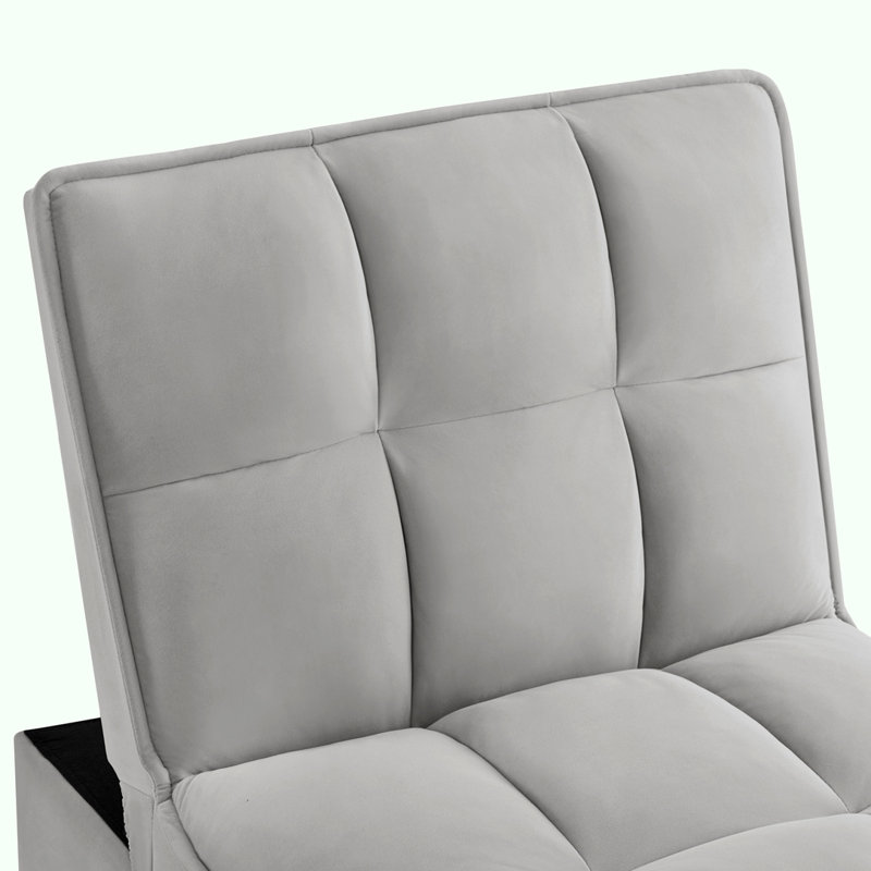 4 in1 Multi-Function Single Sofa Bed, Gray Velvet