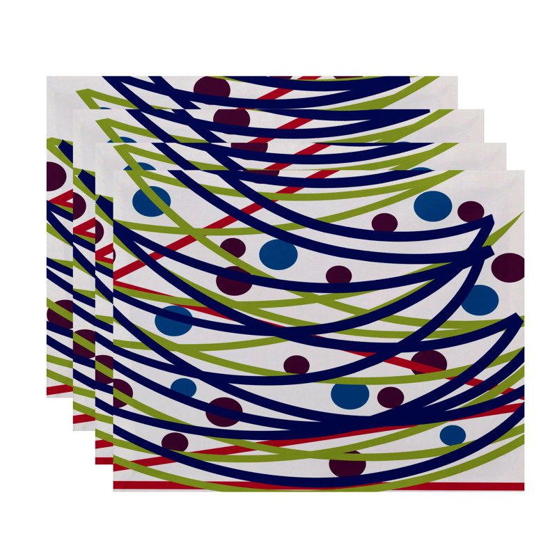 Napperon Doodle Decorations, Bleu royal
