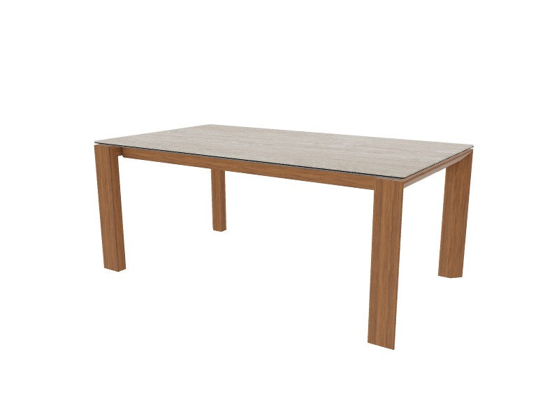Omnia Extendable Tables, White Marble, Canaletto Walnut