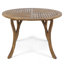 Table de salle à manger 47,25 po ronde en bois d'acacia avec finition en teck, table de patio à lattes résistante aux intempéries pour une utilisation intérieure et extérieure