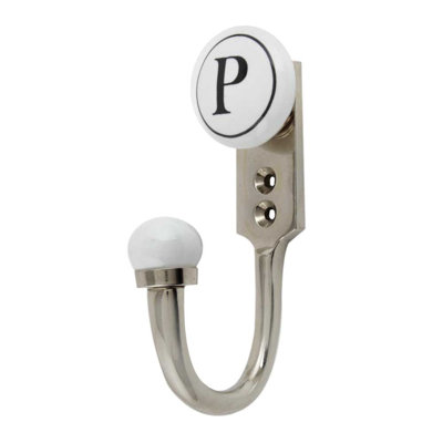 Letter P Ceramic Wall Hook