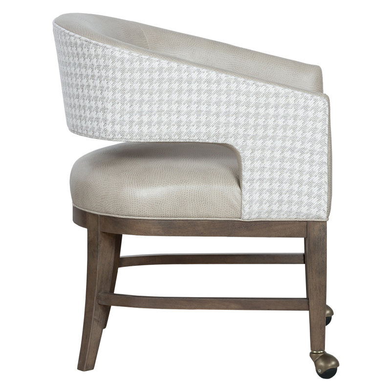 Cleo Leather Arm Chair, 1149 Olive Genuine Leather, Walnut