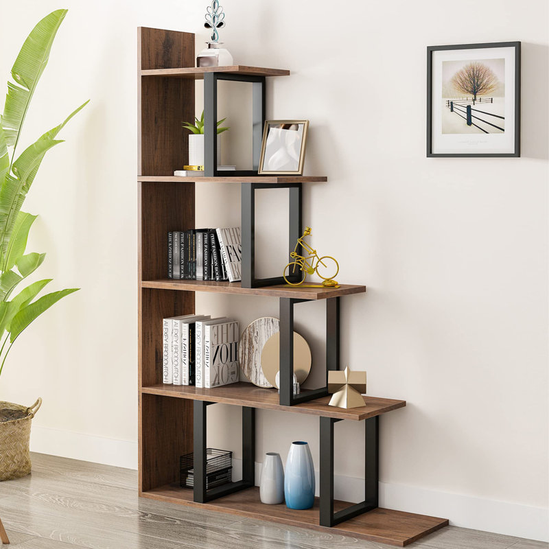160cm H x 102cm W Bookcase, Retro Brown