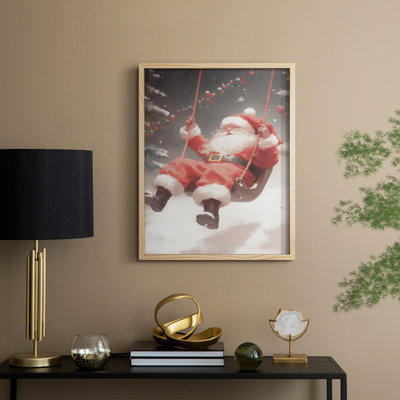 Art des Fêtes de Noël - Série 2 - CCLxxxxV, reproduction d'art encadrée - bois massif