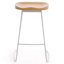 Bar Stools Set of 2 Rustic Counter Stools with Solid Wood Saddle Seat & Metal Legs, Backless Kitchen Island Stools for Breakfast Bar & Home Decor-1183474025