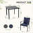 Maynard 5-Piece Black Metal Patio Dining Set With Square Table And Blue Cushions-122877937