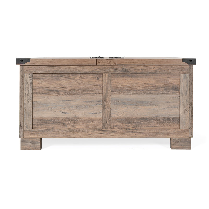 Modern Farmhouse Coffee Table with Hinged Lift Top and Storage, Gray Wash, Gray Wash