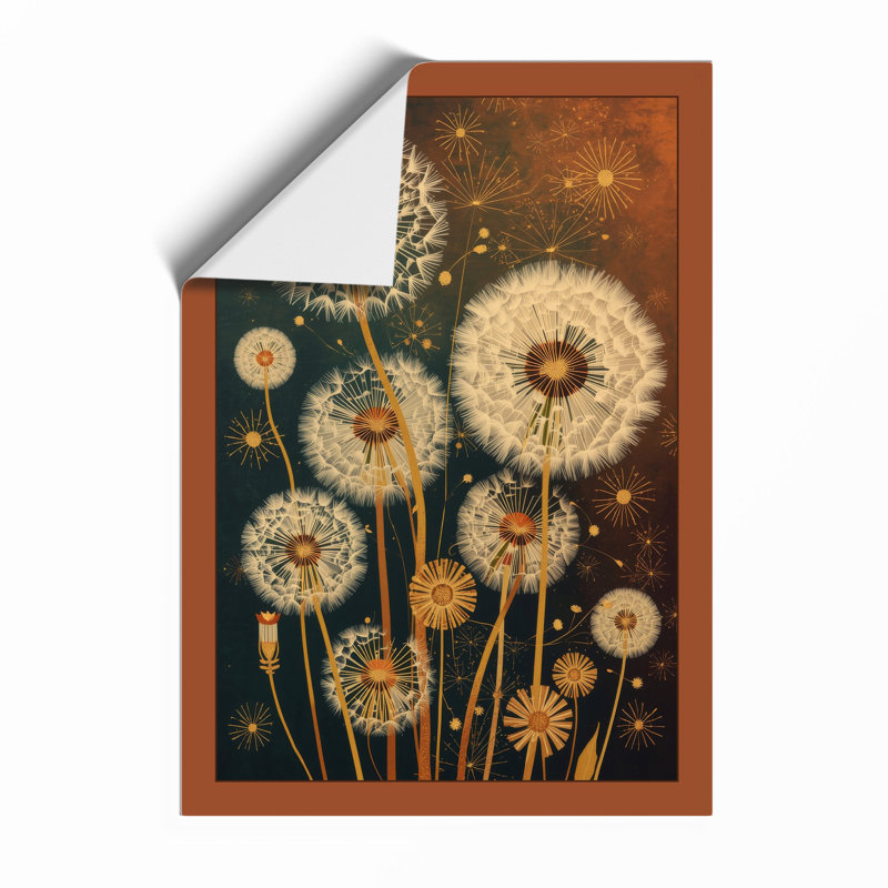 Dandelion Reverie Botanical - Framed Print, Unframed, A4 - 29.7 x 21.0 cm